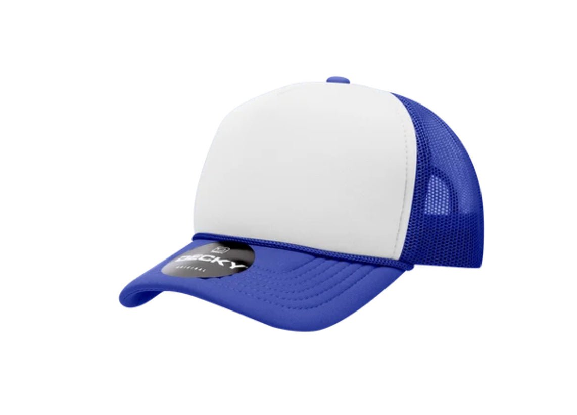 Decky -7010 - Youth 5 Panel Mid Profile two-tone Structured Foam Trucker, Kids Foam Trucker Hat, Mesh Back - MAD Merch USA