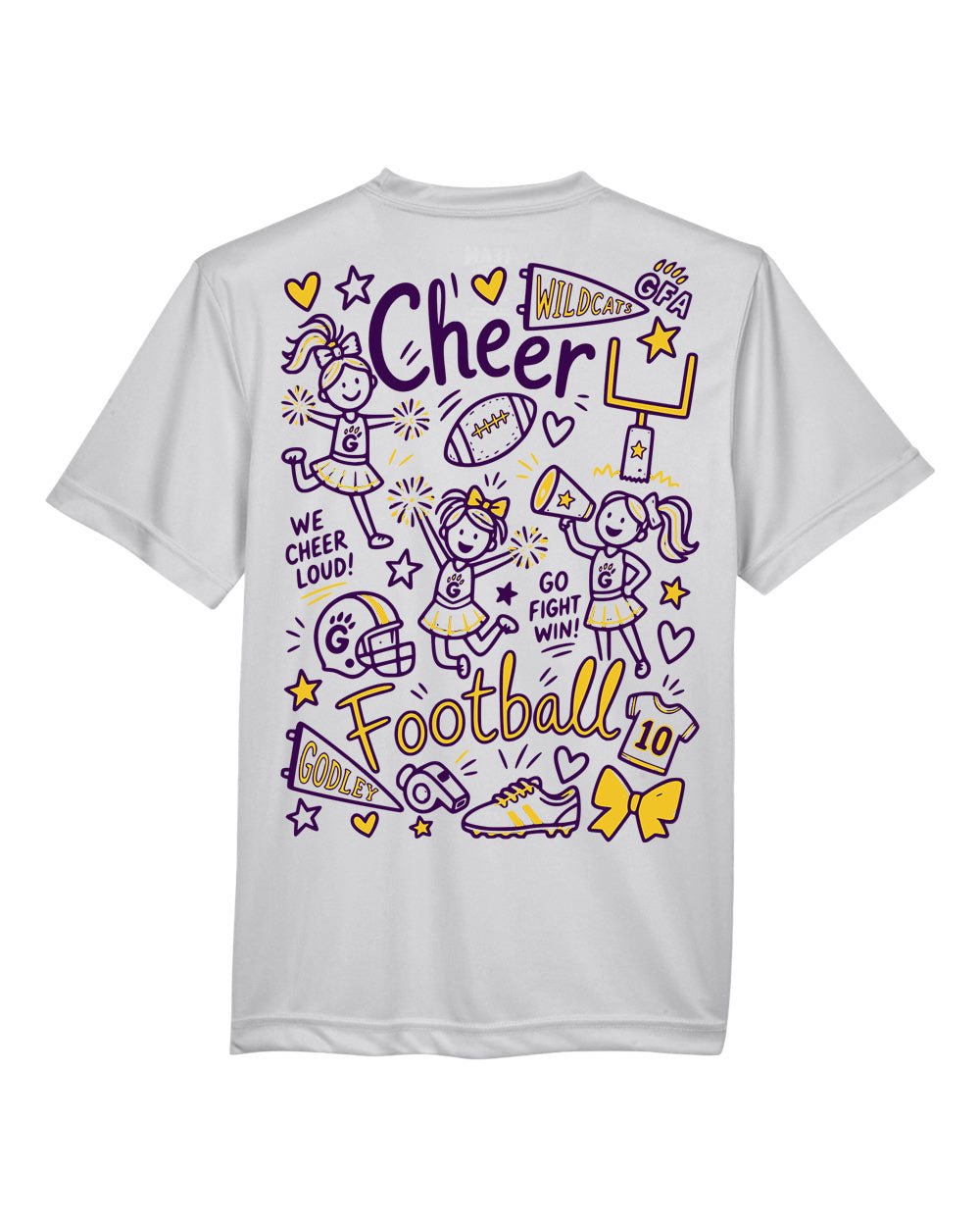GFA Youth Performance T-Shirt – Cheer Doodle - MAD Merch USA