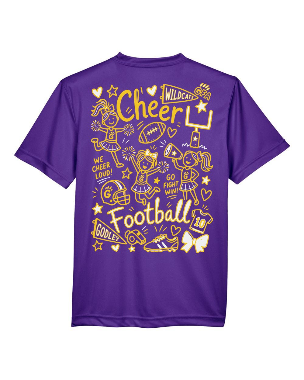 GFA Youth Performance T-Shirt – Cheer Doodle - MAD Merch USA