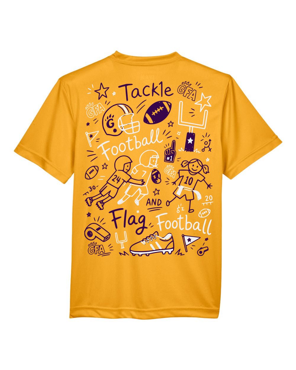 GFA Youth Performance T-Shirt – Football Doodle - MAD Merch USA
