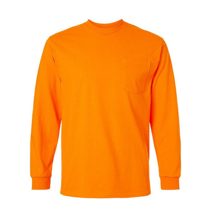 Gildan - Unisex Ultra Cotton® Long Sleeve Pocket T-Shirt - 2410 - MAD Merch USA