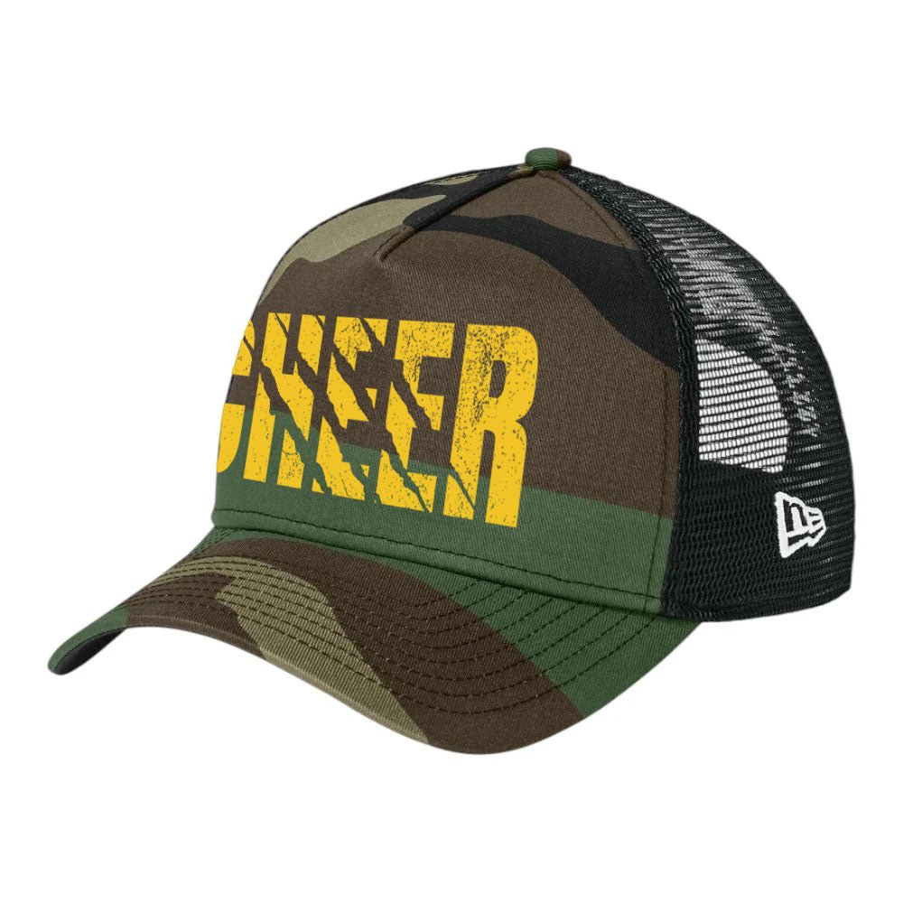 Godley GFA “CHEER” New Era Camo Trucker Cap - MAD Merch USA
