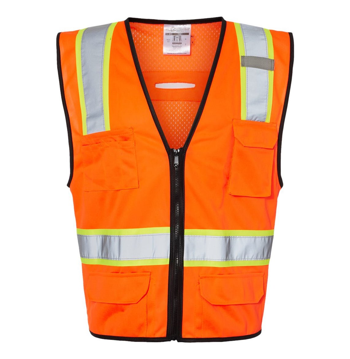 Kishigo - Unisex 6 Pocket Contrast Class 2 Vest - 1580-1581 - MAD Merch USA