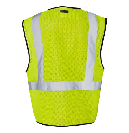 Kishigo - Unisex Single Pocket Zipper Mesh Class 2 Vest - 1519-1520 - MAD Merch USA