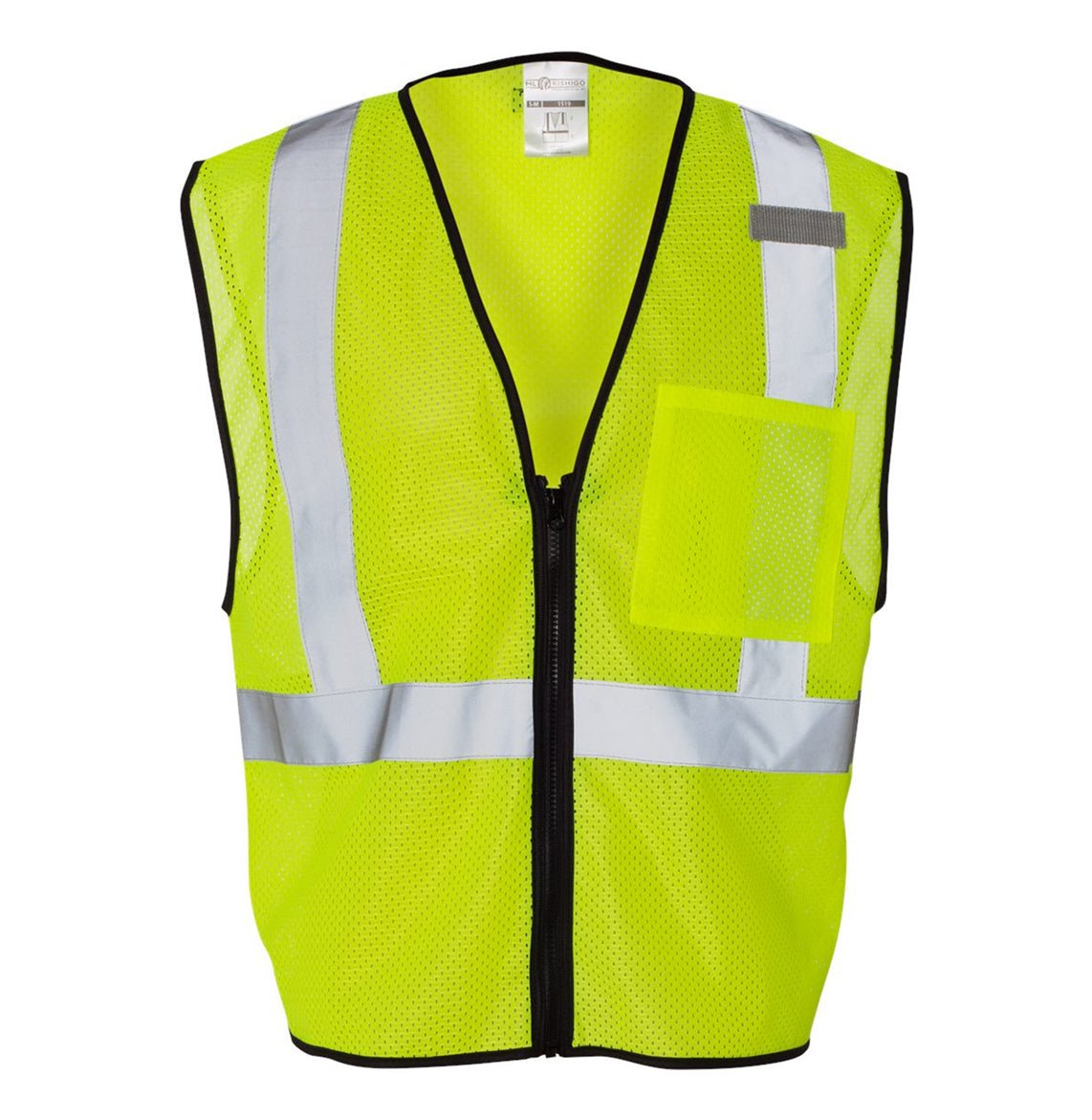Kishigo - Unisex Single Pocket Zipper Mesh Class 2 Vest - 1519-1520 - MAD Merch USA
