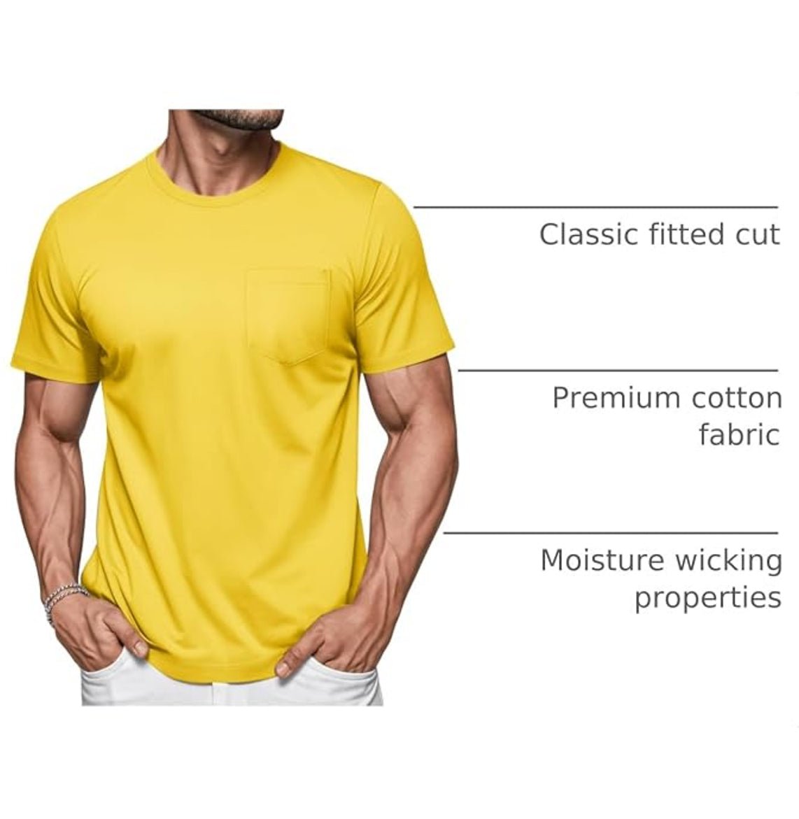 MAGCOMSEN - Men's Cotton Pocket T-Shirt - MAD Merch USA