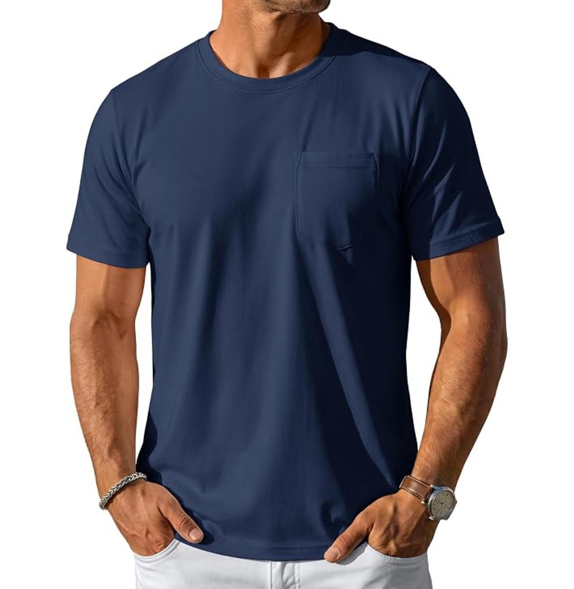 MAGCOMSEN - Men's Cotton Pocket T-Shirt - MAD Merch USA