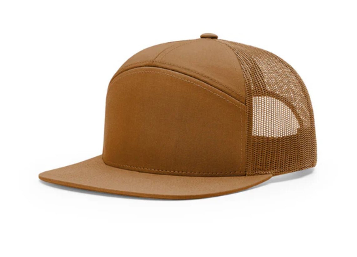 Richardson - 168 7-Panel Trucker Hat, Flat Bill Snapback - MAD Merch USA