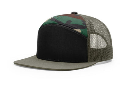 Richardson - 168 7-Panel Trucker Hat, Flat Bill Snapback - MAD Merch USA