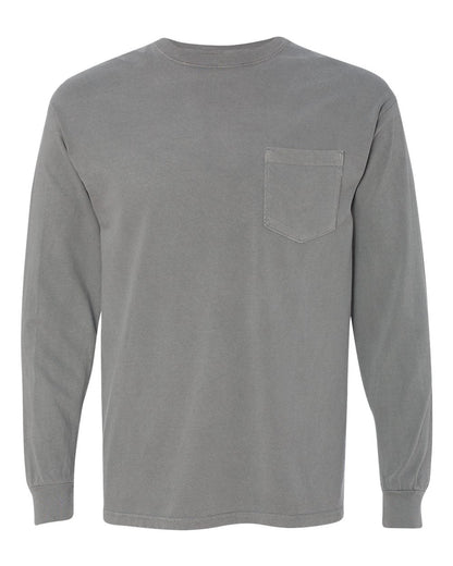 Unisex Garment-Dyed Heavyweight Long Sleeve Pocket T-Shirt - 4410 - MAD Merch USA