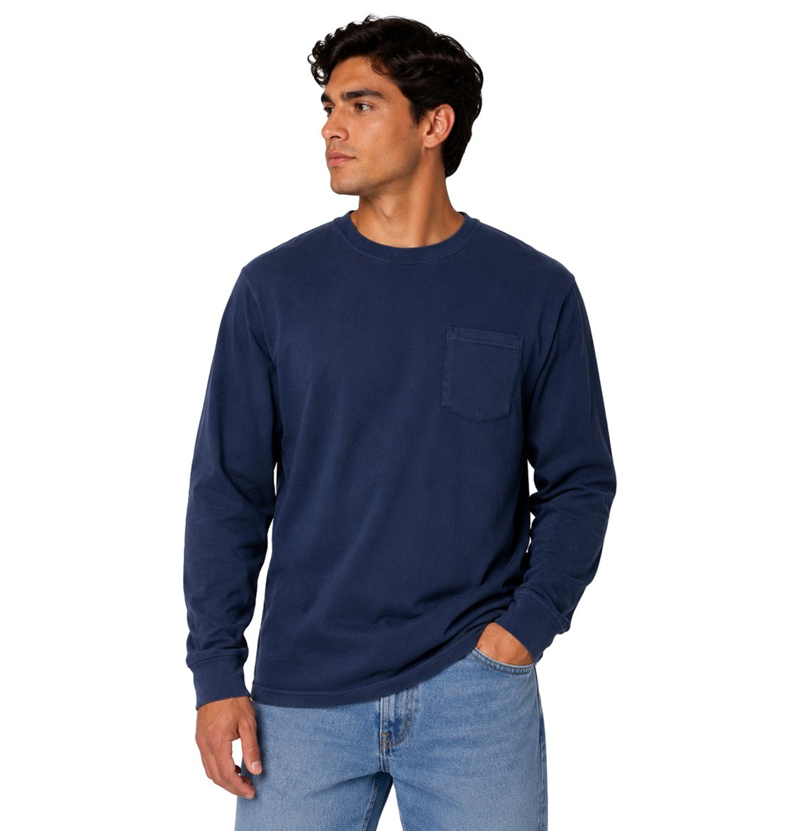 Unisex Garment-Dyed Heavyweight Long Sleeve Pocket T-Shirt - 4410 - MAD Merch USA