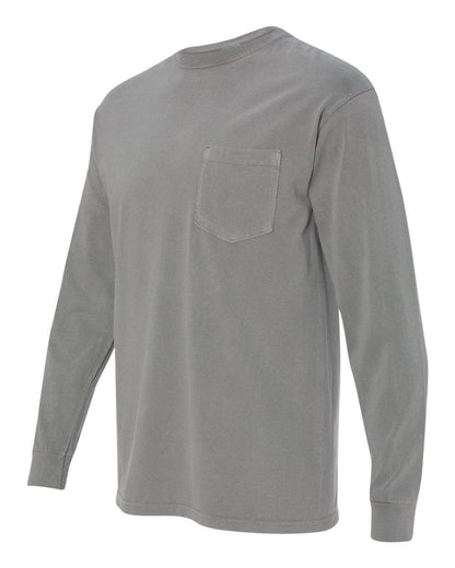Unisex Garment-Dyed Heavyweight Long Sleeve Pocket T-Shirt - 4410 - MAD Merch USA