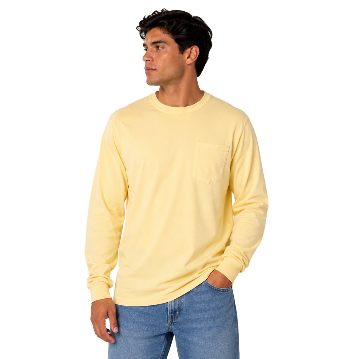 Unisex Garment-Dyed Heavyweight Long Sleeve Pocket T-Shirt - 4410 - MAD Merch USA