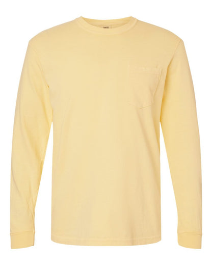 Unisex Garment-Dyed Heavyweight Long Sleeve Pocket T-Shirt - 4410 - MAD Merch USA