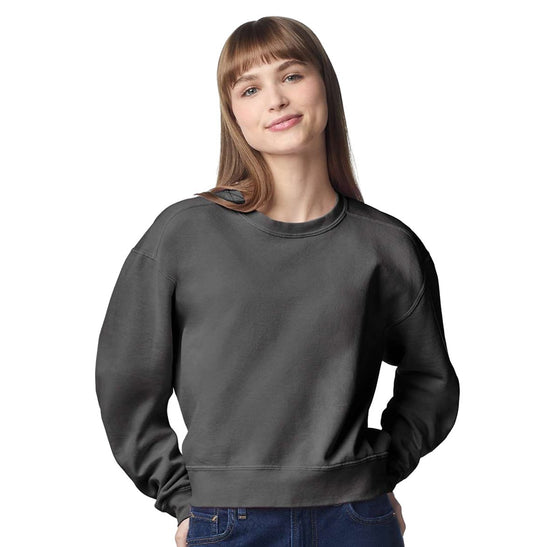 Women's Garment-Dyed Mid-Length Crewneck Sweatshirt - 1566L - MAD Merch USA