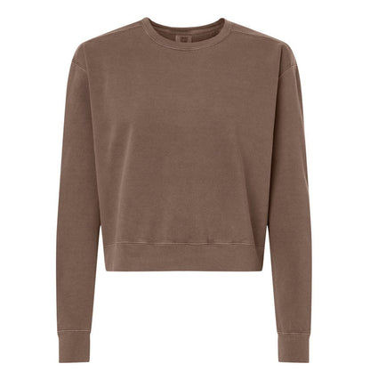 Women's Garment-Dyed Mid-Length Crewneck Sweatshirt - 1566L - MAD Merch USA