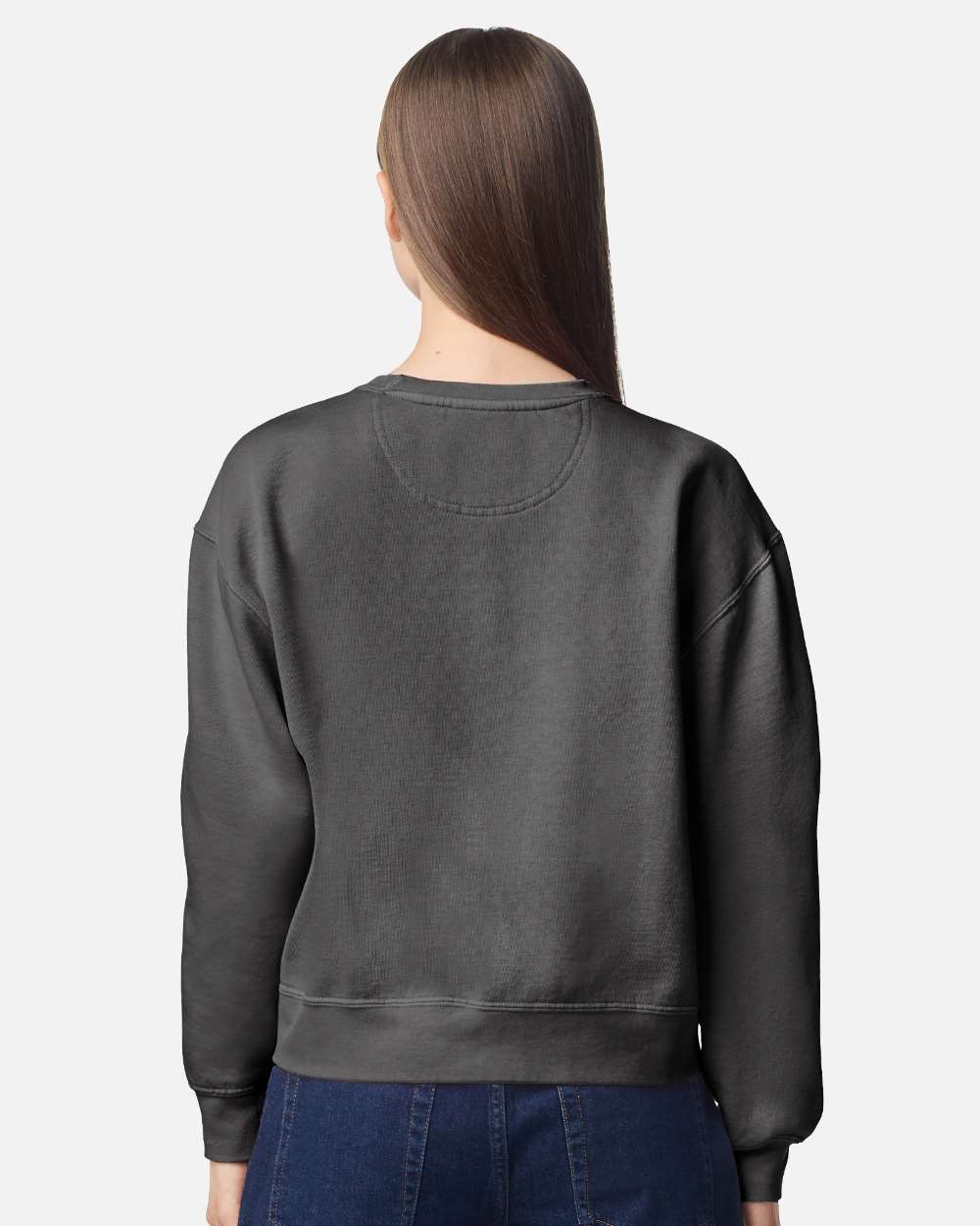 Women's Garment-Dyed Mid-Length Crewneck Sweatshirt - 1566L - MAD Merch USA