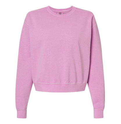 Women's Garment-Dyed Mid-Length Crewneck Sweatshirt - 1566L - MAD Merch USA